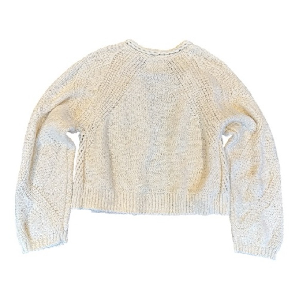 Anthropologie Women’s Cardigan Size XS Braided Pattern Cream - Picture 2 of 11